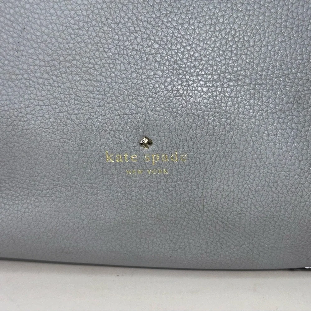 KATE SPADE Grey Pebble Leather Hobo Shoulder Bag Crossbody
